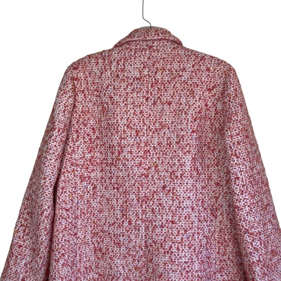 J.Crew Sz 6 Nalya Daphne Topcoat Italian Wool-blend Fabric Guava Pink Tweed - Picture 7 of 16